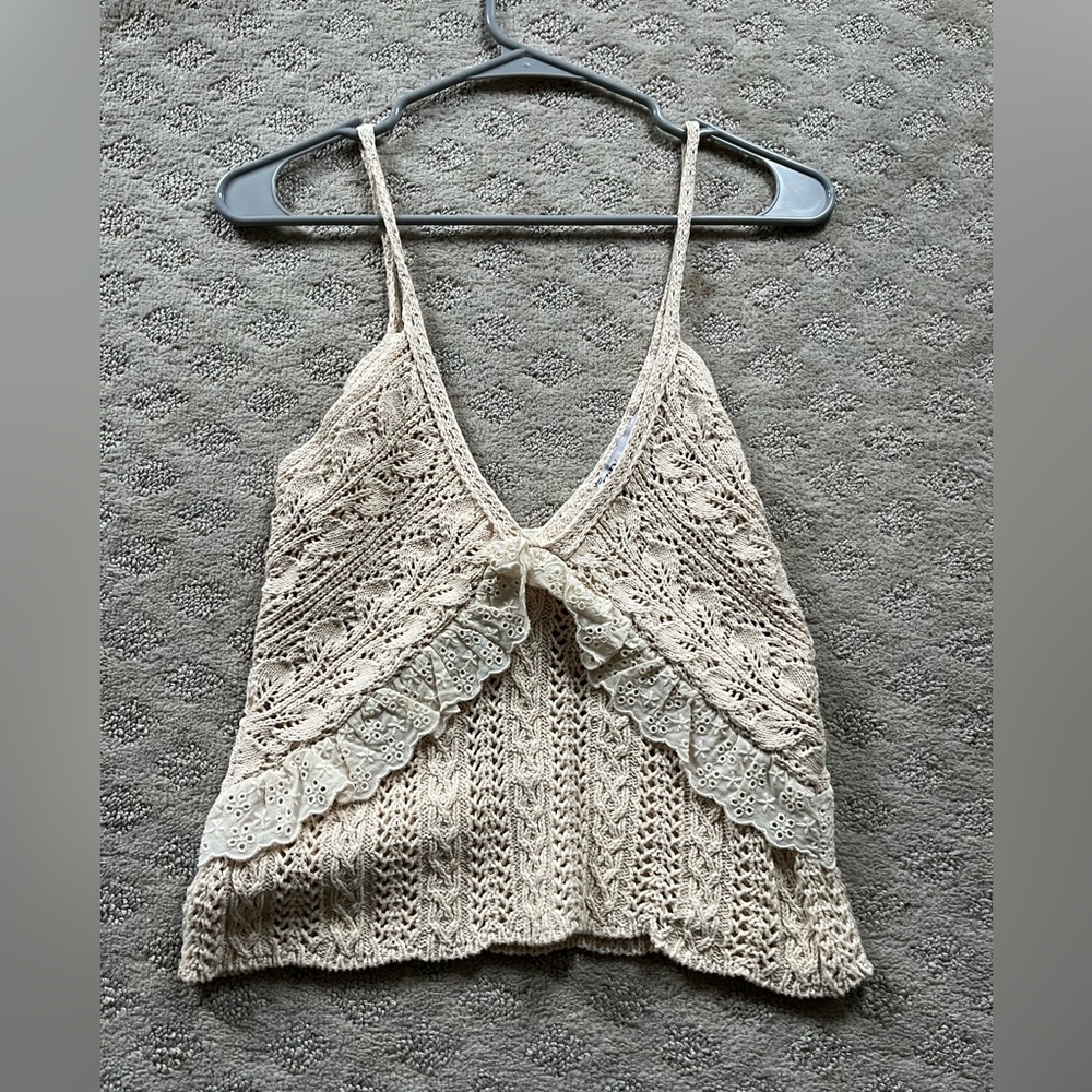 Zara Beige Knit Top